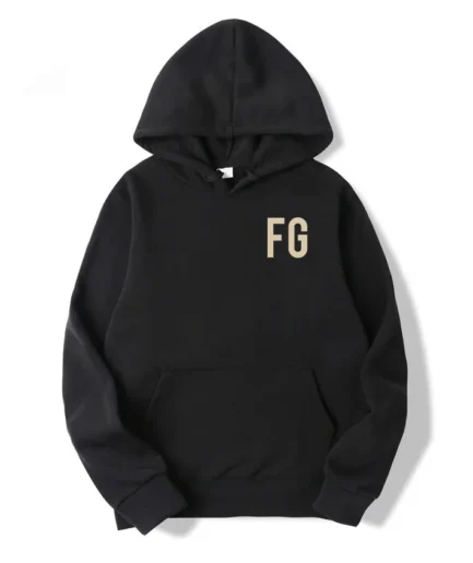 Black Fear Of God Essentials FG Logo Hoodie