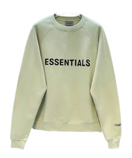 Green Printed Letter Essentials Sweatshirts